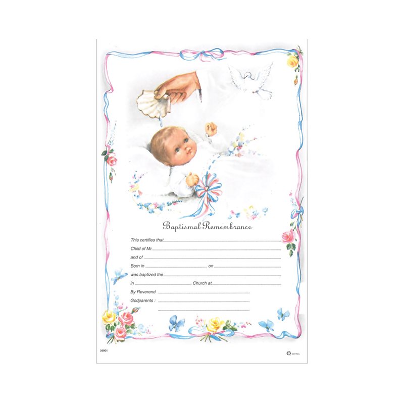 Baptismal Remembrance Certificate