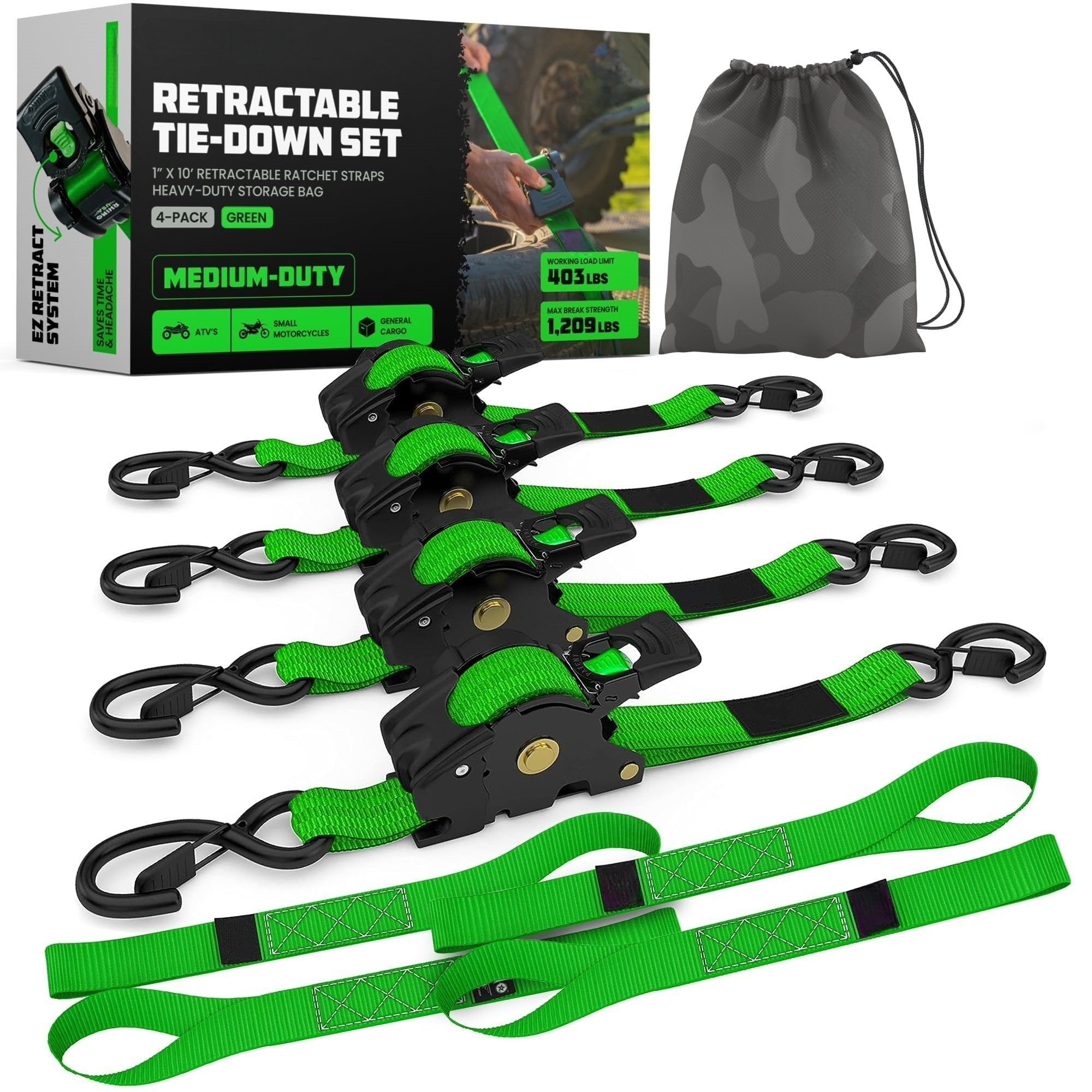 Retractable Ratchet Straps