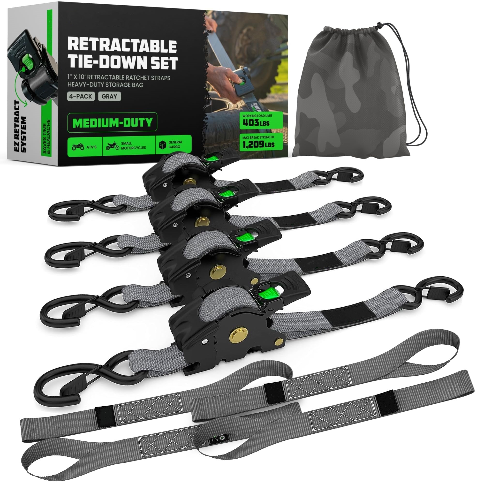 Retractable Ratchet Straps