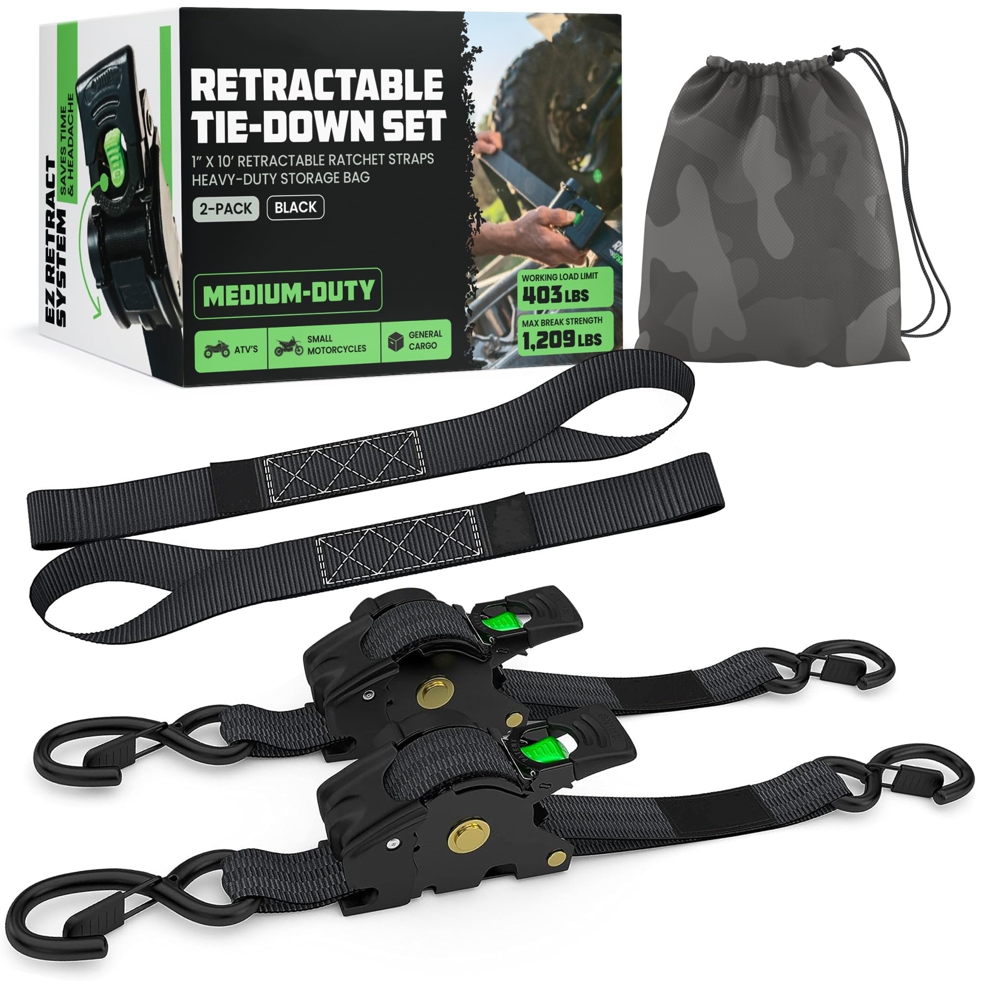 Retractable Ratchet Straps